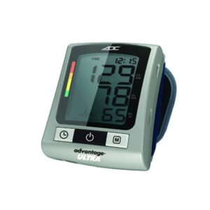 adc advantage ultra 6016n automatic digital wrist blood pressure monitor with storage case, bhs aa rated, navy