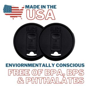 iLIDS Mason Jar Drink Lid, Regular Mouth, Black, Pack of 2