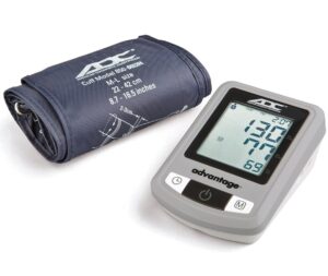 adc 6021nsa advantage automatic digital blood pressure monitor with storage case, bhs aa rated, small adult navy upper-arm bp cuff, 8" x 5" x 4"