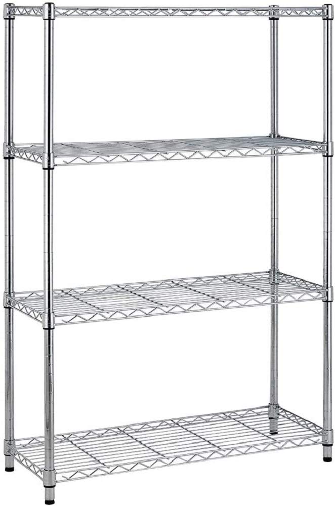 14''Dx36''Wx54''H 4-Shelf Wire Shelving Unit Garage NSF Business Wire Shelf Metal Large Storage Shelves Heavy Duty Height Utility Commercial Grade Steel Layer Shelf Rack Organizer 1000 LBS