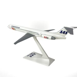 Flight Miniatures SAS Scandinavian Mcdonnell Douglas MD-80 1:200 Scale - Plastic Snap-Fit Model Airplane - Collectible Replica of SAS Scandinavian Aircraft Part #AMD-08000H-014