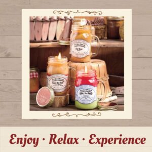 Our Own Candle Company 4 Pack Fall Assortment Mini Mason Jar Candles - 3.5 Oz Caramel Pecan, 3.5 Oz Mulled Cider, 3.5 Oz Pumpkin Spice, 3.5 Oz Macintosh Apple