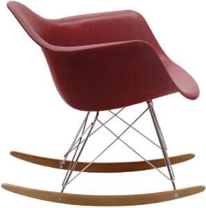 2xhome emrocker x1 metal eiffel wire frame and wooden rocker legs, maroon