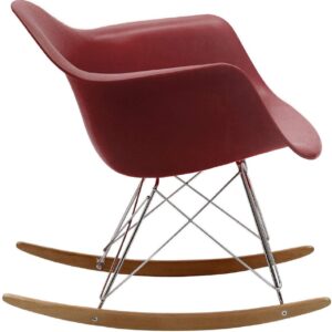 2xhome EMRocker x1 Metal Eiffel Wire Frame and Wooden Rocker Legs, Maroon