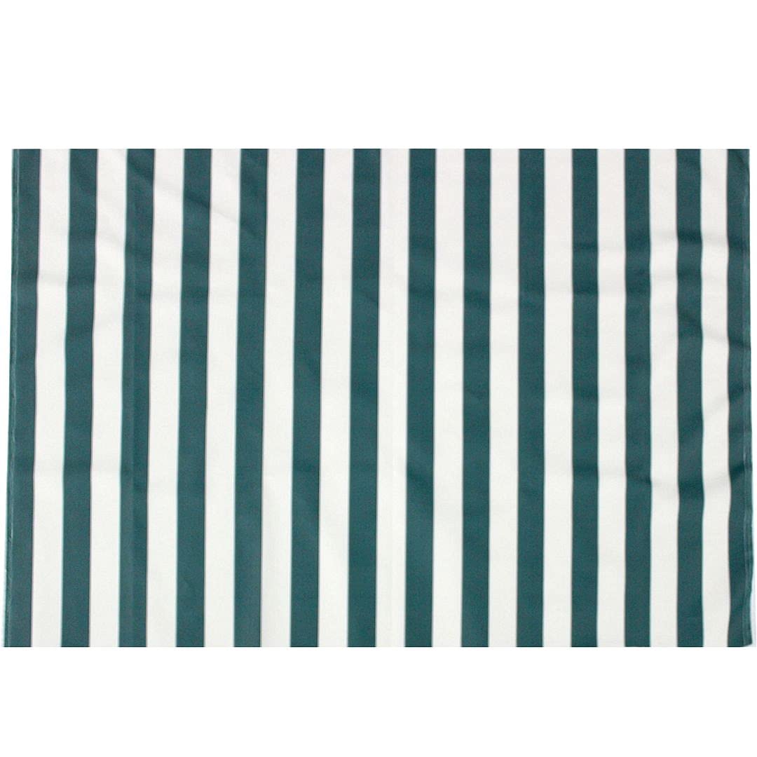 Stripe Canvas Awning Fabric Outdoor Fabric 60" (Hunter Green/White 1, Yards)