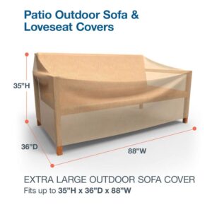 EmpirePatio Classic Nutmeg Outdoor Patio Sofa Cover, 35" H x 88" W x 36" Deep