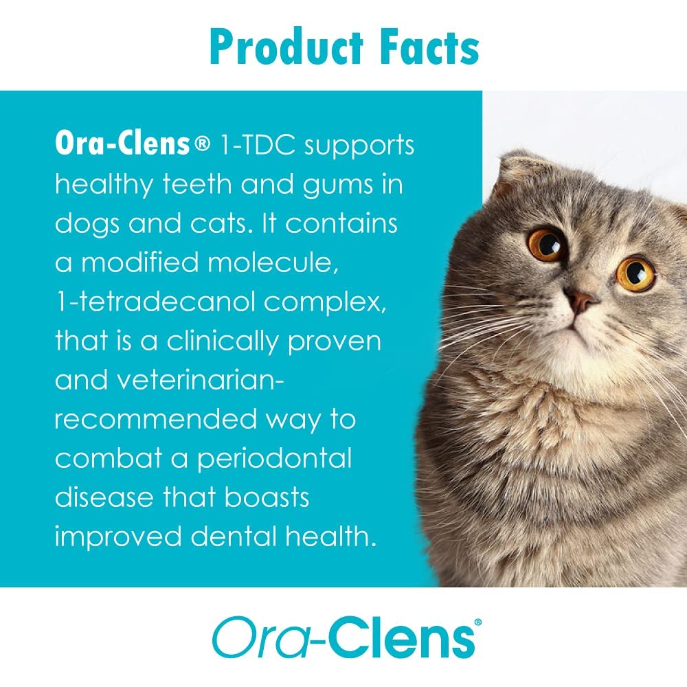 Ora-Clens 1-TDC Periodontal Supplement ES for Dog & Cat, Supports Oral, Hip & Joint Health, Muscle & Stamina Recovery, Skin & Coat Health, 120 Capsules