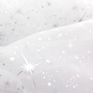 Star Bursts Sheer Organza White 58 Inch Wide Fabric by The Yard (F.E.®)