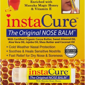 INSTACURE Original Nose Balm. Fast Relief for Cracked Dry & Sore Noses with Raw Manuka Honey Vitamin E Shea Butter Aloe Vera Oil. Heals Dog’s Dry Cracked Nose (1 Pack)