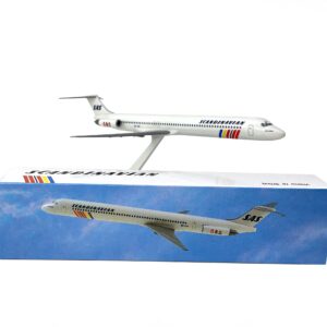 Flight Miniatures SAS Scandinavian Mcdonnell Douglas MD-80 1:200 Scale - Plastic Snap-Fit Model Airplane - Collectible Replica of SAS Scandinavian Aircraft Part #AMD-08000H-014