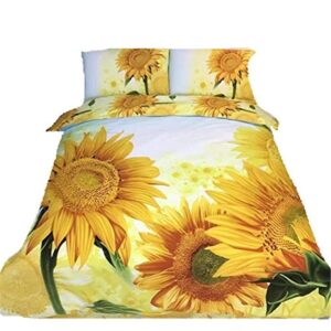 newrara sunflower 4pcs queen size 100% cotton 800 thread count bedding sets duvet cover set bed sets bed cover set quilt cover set bedclothes bedspread bed sheets sets bed linens bed in a bag