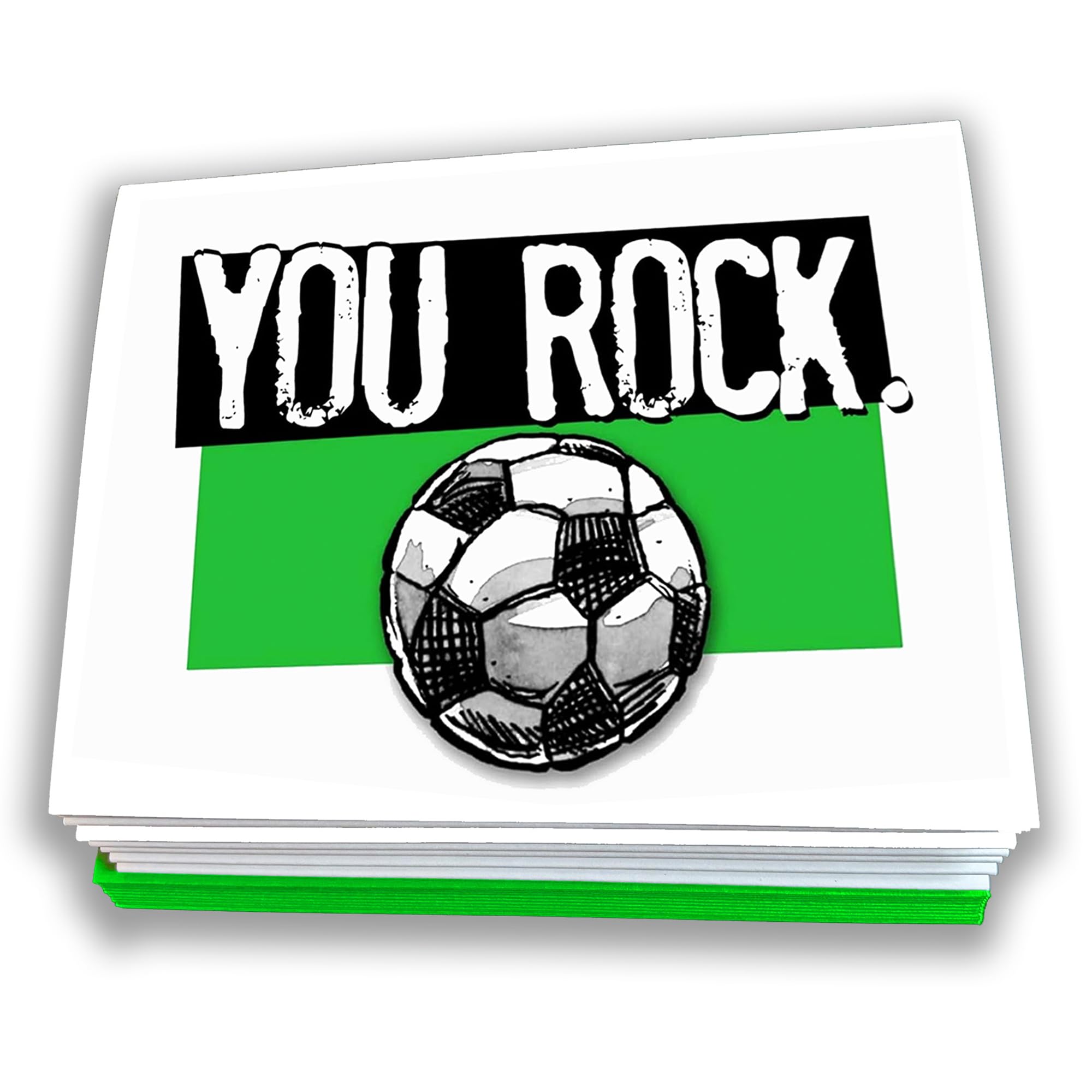 Play Strong Soccer You Rock Note Cards 12-Pack (4.25"x5.5") Illustrated Sports Powercards Thank You Note Card Set Perfect for Soccer Players, Coaches, Fans and Fanatics - They'll Love 'Em!