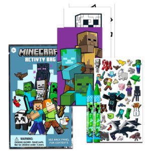 Minecraft Party Favors for Kids Bundle ~ 24 Minecraft Mini Play Packs with Coloring Books, Stickers, Crayons, More | Minecraft Party Supplies