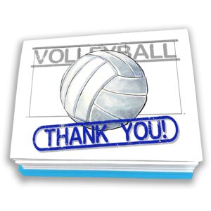 play strong volleyball thank you note cards 12-pack (4.25"x5.5") illustrated sports powercard note card set 12-pack perfect for volleyball players, coaches, fans and fanatics - they'll love 'em!