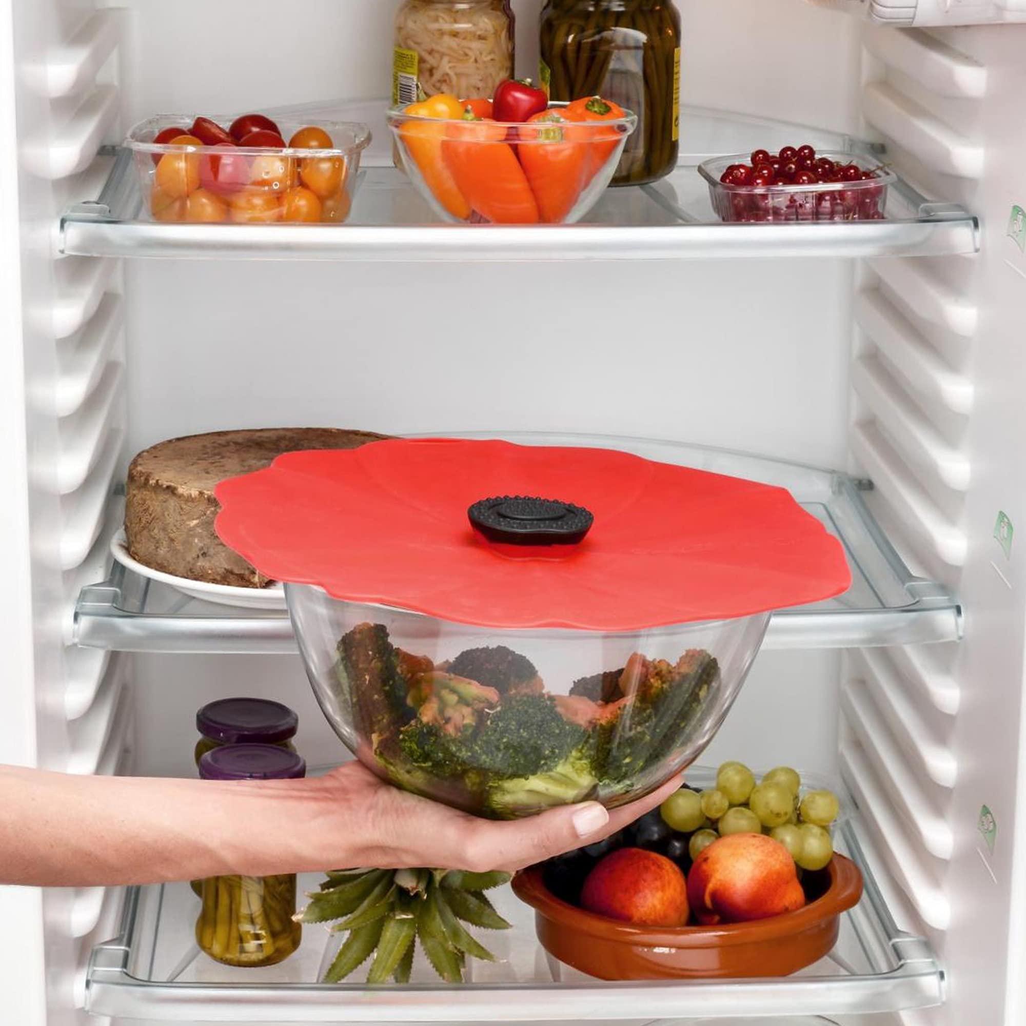 Charles Viancin - Poppy Silicone Lid for Food Storage and Cooking - 13''/33cm - Airtight Seal on Any Smooth Rim Surface - BPA-Free - Oven, Microwave, Freezer, Stovetop and Dishwasher Safe