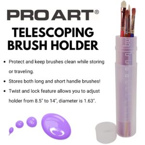 Pro Art Telescoping Brush Holder, Round, 8.5 by 14-Inch