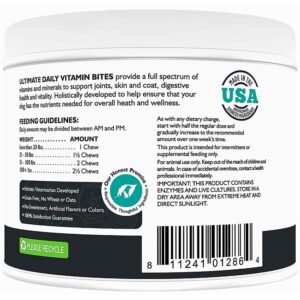 Only Natural Pet Ultimate Daily Vitamins - Complete Multivitamin Supplement for Dogs Balanced Health & Vitality - Senior Small & Large Canine Food Immune Digestive Support -60 Soft Chews (Pack of 1)