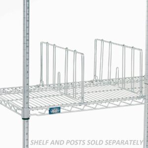 Nexel Wire Shelf Divider, 14"W x 8"H, Silver Epoxy