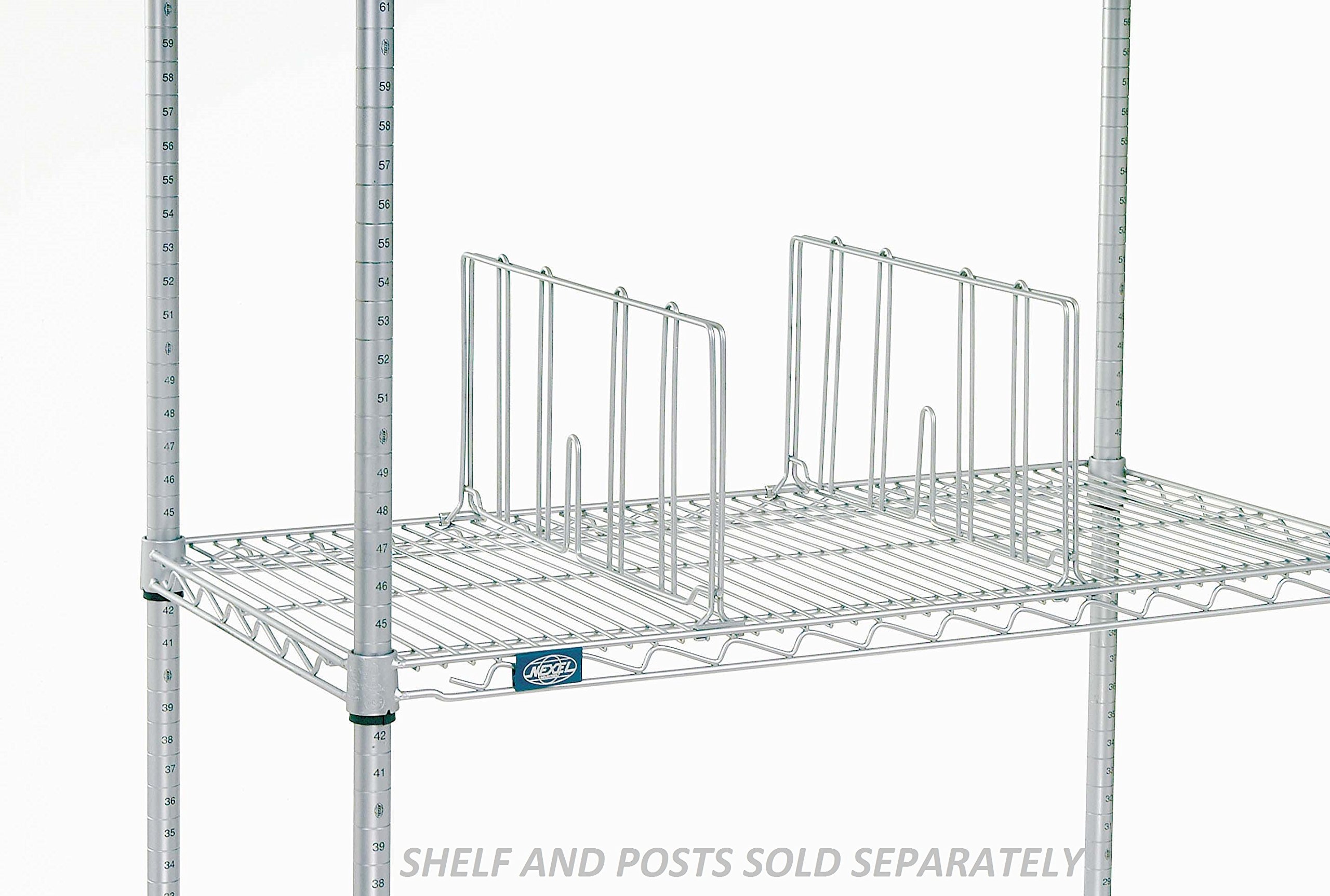 Nexel Wire Shelf Divider, 14"W x 8"H, Silver Epoxy