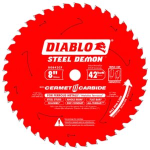 diablo d0842cf 8-inch steel demon 42t cermet ii carbide ferrous metal saw blade