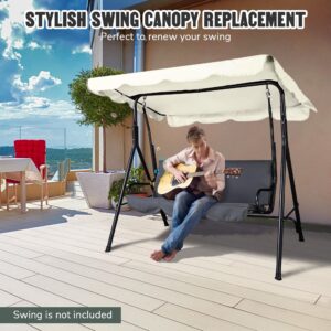 Yescom 72"x52" Outdoor Swing Canopy Replacement UV30+ 180gsm Top Cover for Park Seat Patio Yard Ivory