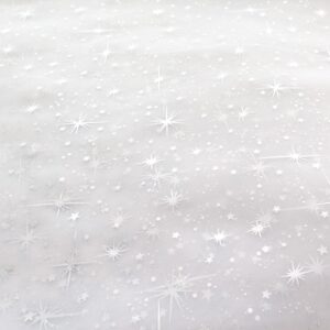 Star Bursts Sheer Organza White 58 Inch Wide Fabric by The Yard (F.E.®)