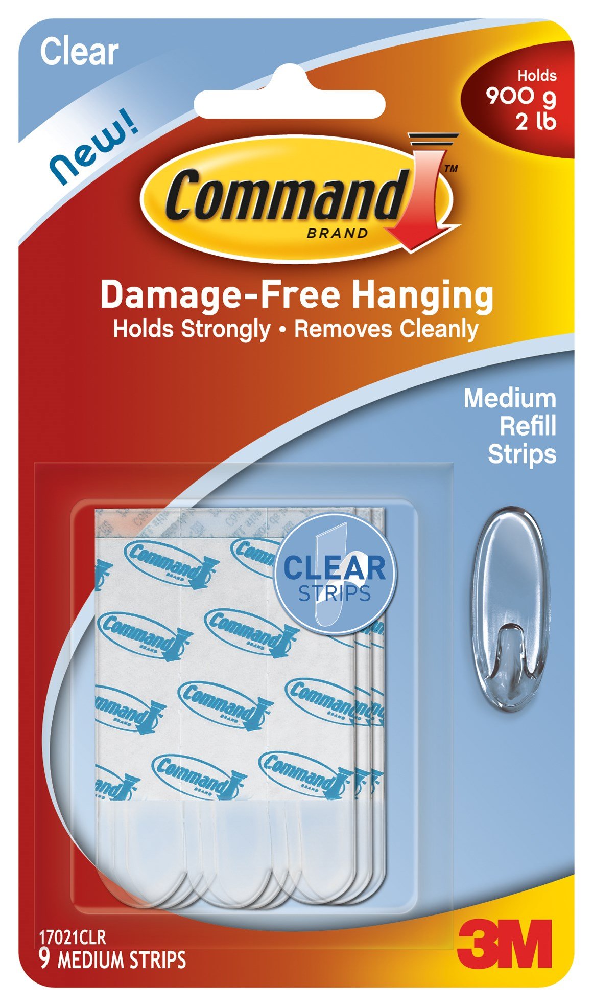 Command Strips 17021CLR Clear Medium Command™ Refill Strips 9 Count