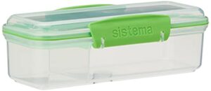 sistema snack attack to go snack and dip container, 13.6 oz