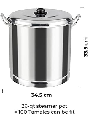 Vasconia Steamer Pot with Tray and Aluminum Lid – Multi-Purpose Aluminum Large Stock Pot for Tamales, Seafood, Vegetables Soup Pot – 5.3-Quart Stove