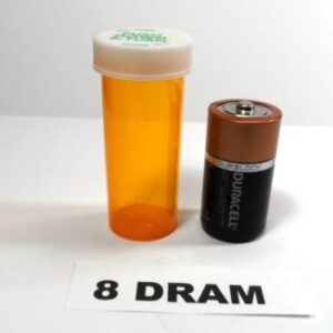 Plastic Prescription Vials/Bottles 25 Pack w/Caps 8 Dram Size-New