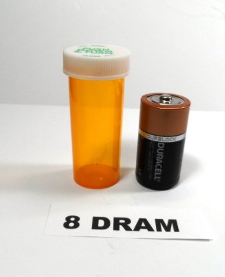 Plastic Prescription Vials/Bottles 25 Pack w/Caps 8 Dram Size-New