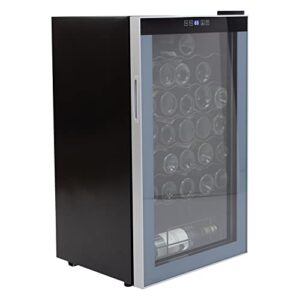 Avanti WC34N2P Wine Cooler Freestanding Single Zone with Temperature Control Holds Up to 34 Bottles, Stainless Steel Construction with Glass Door, Black