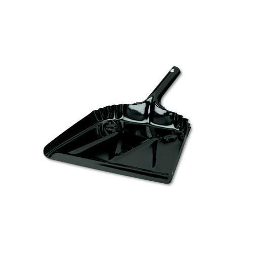 IMP 4216 Heavy-Duty Commercial Dust Pan, 16w x 15 1/2d, 20-Gauge Steel, Black