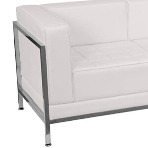 Flash Furniture HERCULES Imagination Series Contemporary White LeatherSoft Sofa with Encasing Frame