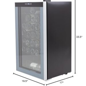 Avanti WC34N2P Wine Cooler Freestanding Single Zone with Temperature Control Holds Up to 34 Bottles, Stainless Steel Construction with Glass Door, Black