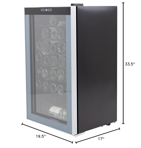 Avanti WC34N2P Wine Cooler Freestanding Single Zone with Temperature Control Holds Up to 34 Bottles, Stainless Steel Construction with Glass Door, Black