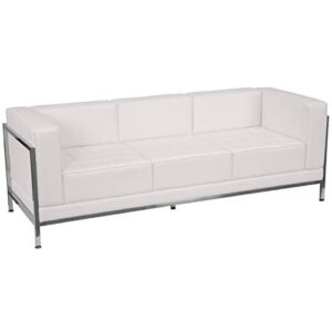 Flash Furniture HERCULES Imagination Series Contemporary White LeatherSoft Sofa with Encasing Frame