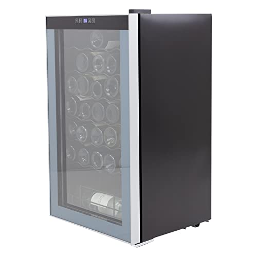 Avanti WC34N2P Wine Cooler Freestanding Single Zone with Temperature Control Holds Up to 34 Bottles, Stainless Steel Construction with Glass Door, Black