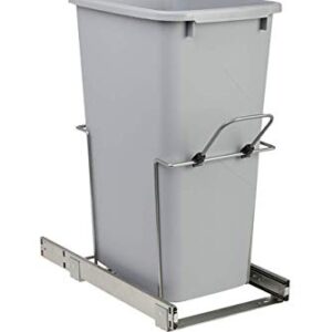 8.375 in. x 20.125 in. x 17.313 in. 20 Qt. In-Cabinet Single Soft-Close Bottom-Mount Pull-Out Trash Can - Platinum