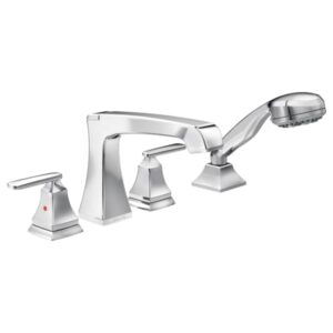 Delta Faucet Ashlyn Roman Tub Faucet with Hand Shower - T4764 - Bathtub Faucet with Handles & Hand Shower - Chrome (Valve Sold Separately)