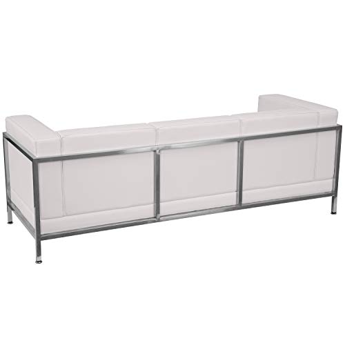 Flash Furniture HERCULES Imagination Series Contemporary White LeatherSoft Sofa with Encasing Frame