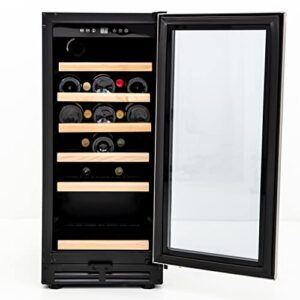 Avanti WC3015S3S Wine Cooler Freestanding Holds Up to 30 Bottles, Stainless Steel Construction, Black