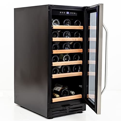 Avanti WC3015S3S Wine Cooler Freestanding Holds Up to 30 Bottles, Stainless Steel Construction, Black