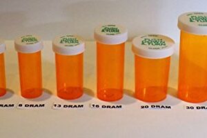 Plastic Prescription Vials/Bottles 25 Pack w/Caps 8 Dram Size-New