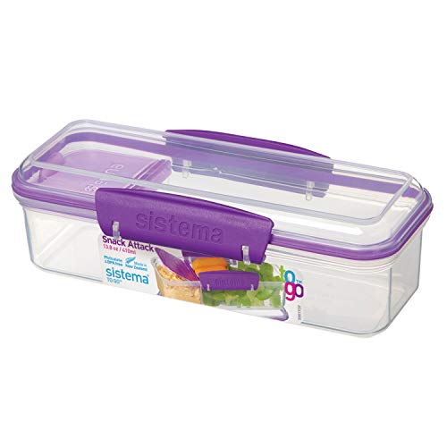 Sistema Snack Attack to Go Snack and Dip Container, 13.6 oz