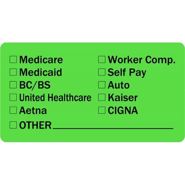 LabelValue.com | Insurance Provider Checklist Medical Healthcare Labels 2"x 1" - 500 Labels Per roll