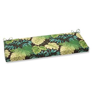 pillow perfect outdoor/indoor bench/swing cushion, 18" x 45", green tropique peridot