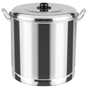 Vasconia Steamer Pot with Tray and Aluminum Lid – Multi-Purpose Aluminum Large Stock Pot for Tamales, Seafood, Vegetables Soup Pot – 5.3-Quart Stove