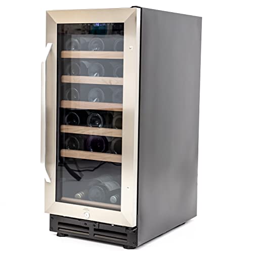 Avanti WC3015S3S Wine Cooler Freestanding Holds Up to 30 Bottles, Stainless Steel Construction, Black