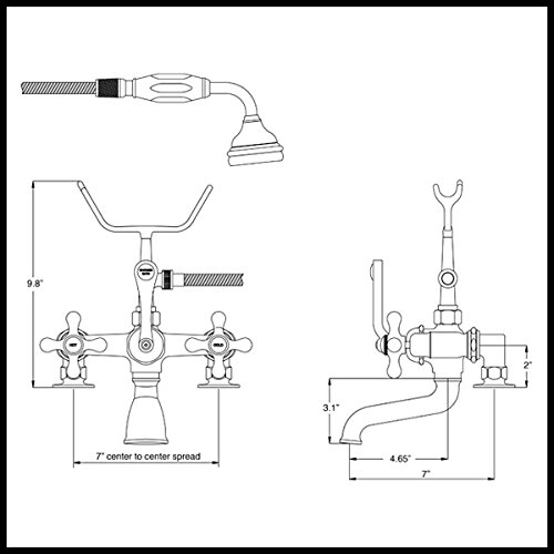 British Telephone Style Deck Mounted Bathtub Filler - Oil Rubbed Bronze